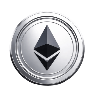 Grafika z unoszącą się monetą Ethereum (ETH)